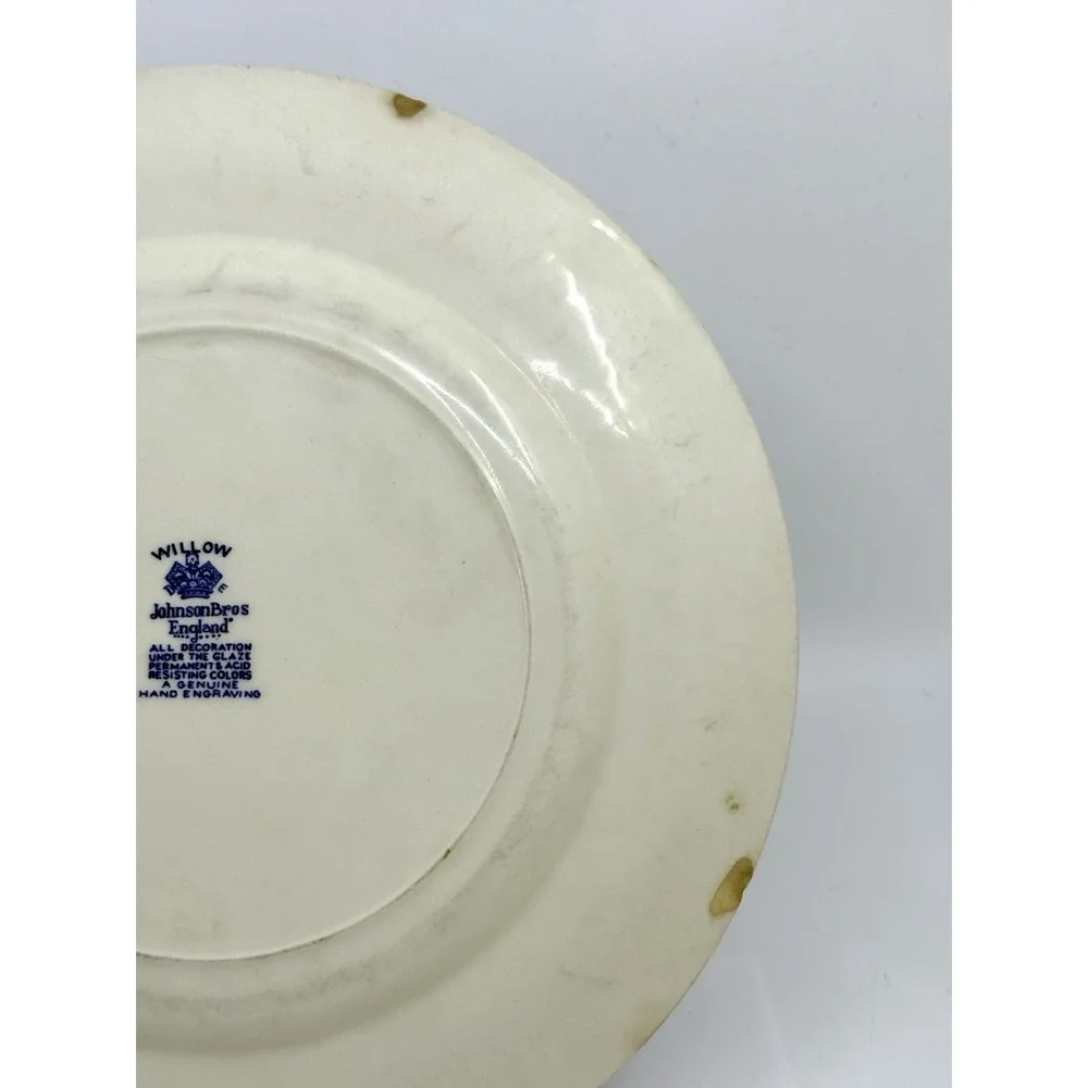 Johnson Brothers England Very Old Blue Willow Plate Read*